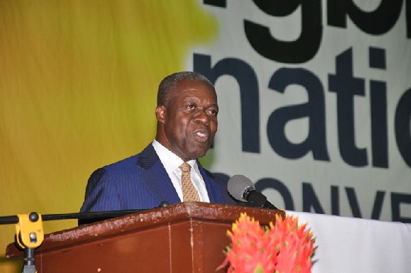 Vice President Kwesi Amissah-Arthur speaking at the FGBMFI Conference in  Accra