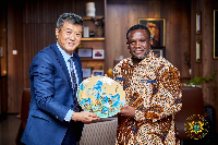 Sam George with the Chinese Ambassador to Ghana, Cong Song