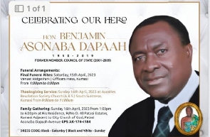 Mr Dapaah died on May 21, 2019