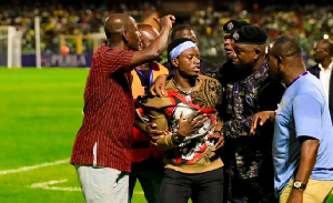 Pitch invader ( a white headband) was arrested at Accra Sports Stadium