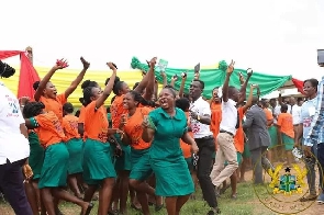 File photo of nurses welcoming Akufo-Addo to an event