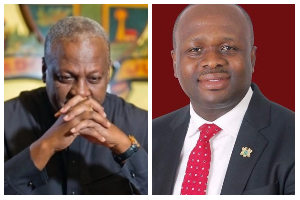 John Dramani Mahama (L) and Omane Boamah
