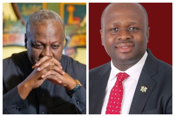 Omane Boamah (R) made recommendations about the presidential jet for Mahama to look at