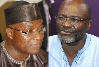 Kennedy Agyapong (R) has threatened to expose his party after Osei Kyei Mensah Bonsu (L) poked him
