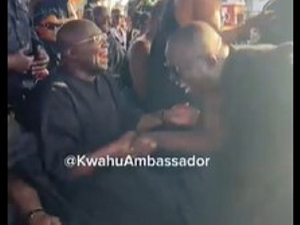Former Vice President Dr Mahamudu Bawumia (left) shakes hands with Bryan Acheampong
