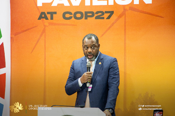 Dr. Opoku Prempeh speaking at COP27 in Egypt