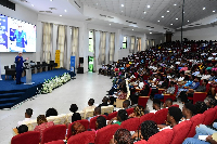 University students at a lecture hall. File Photo