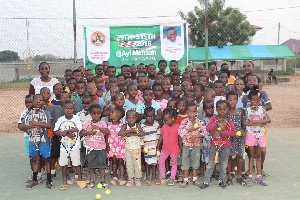 Patrons at the Isaac Donkor Foundation Sports Center