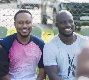 Baffour Gyan and Stephen Appiah after the game | Photo by hope_creationn