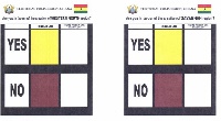 The Electoral Commission released the sample ballots for the referendum