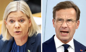 Magdalena Andersson (L) Ulf Kristersson (R)