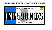 Temporary number plate