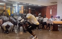 Black Stars defender, Patrick Pozo performs hilarious initiation dance