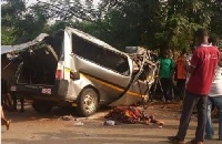 Accident scene where mother and child were killed