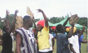 Some angry youth Ekumfi in the Central Region