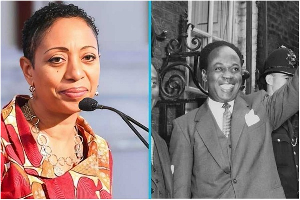 Samia Nkrumah shares details of a call from China with her father, Kwame Nkrumah (L) after his coup