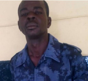 The 42-year-old allegedly stole the police uniform to extort money from unsuspecting traders