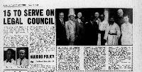 The first batch of members for the legal council were announced on September 1, 1958