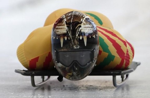 Akwasi Frimpong prepares for his first race of the new Skeleton season