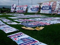 Posters of the candidates of the ruling NPP