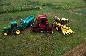 Mechanized agriculture tools on a commercial farm