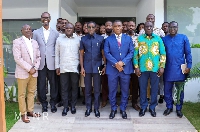 George Mireku Duker in a group photo with staff of MDF