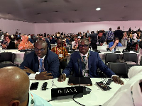 Seidu Issifu (R) and team at the COP30 opening session