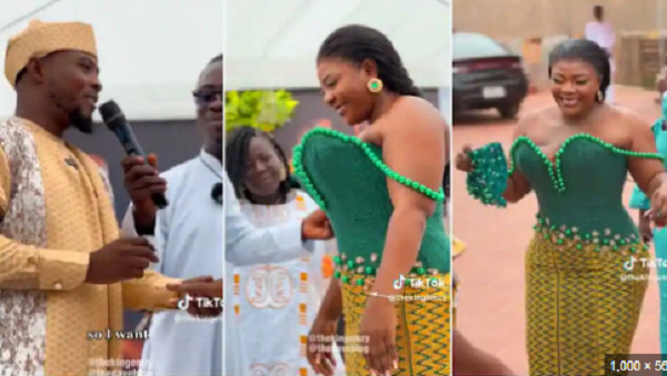 The lady went viral for suffering a wardrobe malfunction on her wedding day