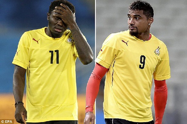 Ghana midfielder Sulley Muntari and Kevin-Prince Boateng