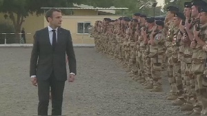 Emmanuel Macron has been visiting French troops in Ivory Coast