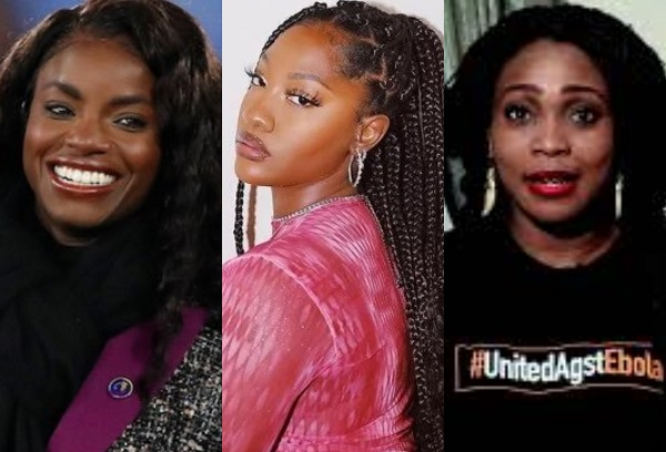 L-R: Aluko Eniola, Tems and Akosua Essien