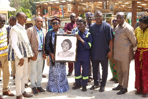 Abla Dzifa Gomashie (M) during a visit to KNUST
