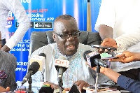 Kwadwo Owusu Afriyie addressing the Press Conference at the Party's headquarters