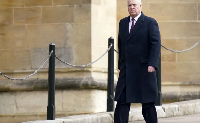 Britain's Prince Andrew, Duke of York, at St George's Chapel at Windsor Castle on February 27, 2024