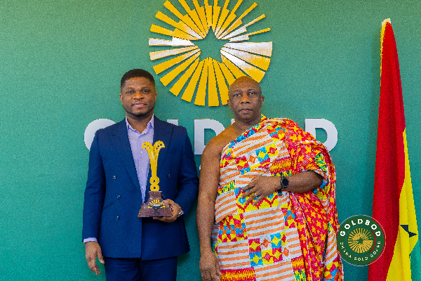 GoldBod CEO Sammy Gyamfi honoured with 470-year-old Suma Adinkra Sword