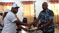 Sebastian Dzakpasu submits forms to Volta NDC Elections Director Dr Francis Seglah
