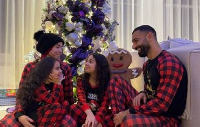 Mohammed Salah with his wife and children