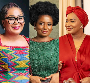 Dr Victoria Hamah (M) Lordina Mahama (L) and Samira (R)