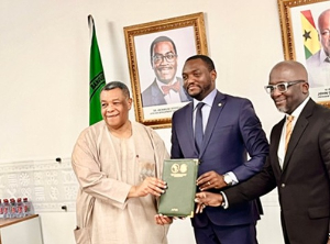 Presidential Advisor on the 24-hour Economy policy, Goosie Tanoh and officials from AfDB