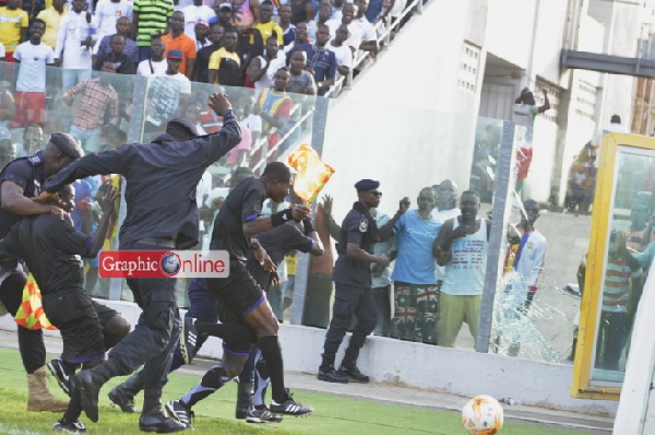 How referees for the Hearts vs Kotoko game were whisked away from the Accra Sports Stadium