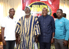 IMC Chairman, Naa Abdulai Abdul Razak (in smock) in a pose with three others at the  meeting