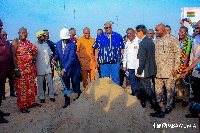 Bawumia with a shovel undertakes the official start of the project