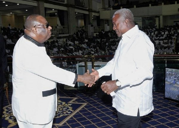 Archbishop Nicholas Duncan-Williams [L] and President-elect John Mahama