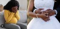 File photo of a pregnant woman (left) and a married couple (right)