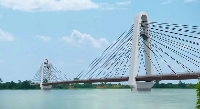 Once completed, it will set records as Ghana’s tallest bridge towers and longest cable-stayed span