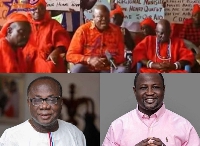 Group of Ga elders (top) accuse Freddie Blay (down l) and Moses Abor (down r) of land grabbing