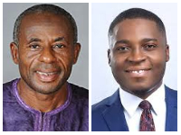 Collins Duada (L)as the oldest MP and Eric Edem Agbana (R) as the youngest MP