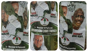 Some of the torn posters of President Mahama and Mr Osei Kofi