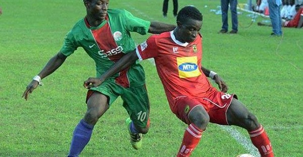 A scene from a game involving Bechem United and Kotoko in the past league