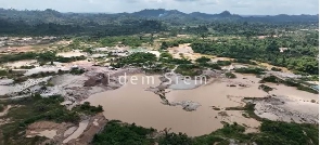 Destroyed water bodies due to galamsey